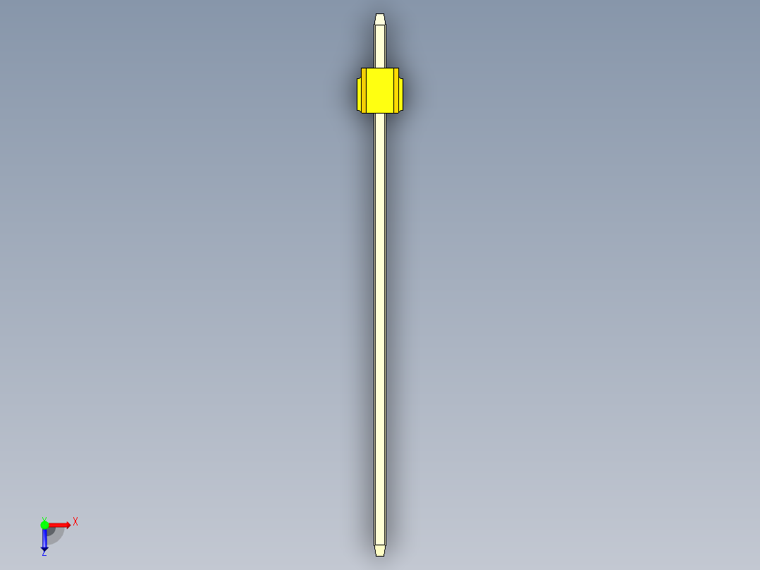 彩色公头100mil（2.54mm）系列-DS1021_yellow_1x01p_100mil_Type43_rev1.0俯视图