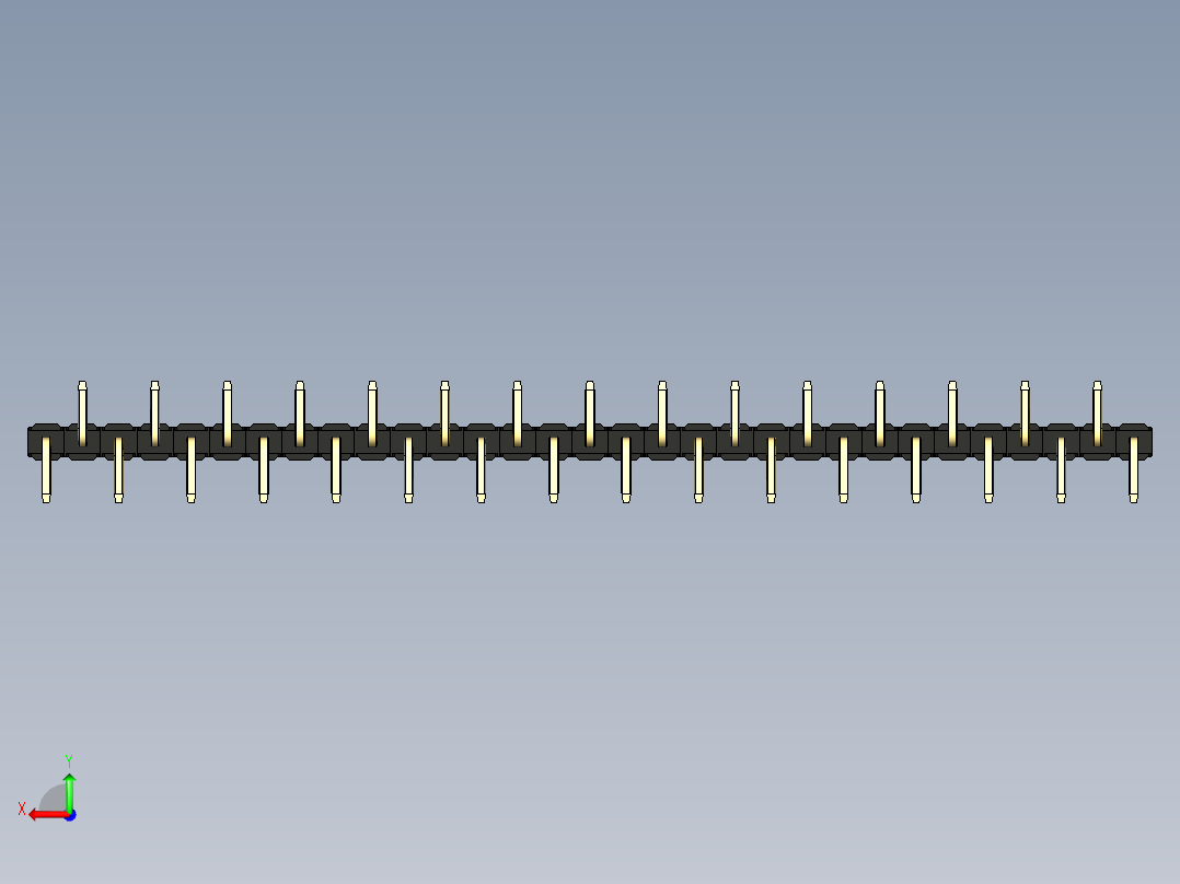 彩色公排针 100mil 2.54mm 系列-DS1022_black_31p_100mil_Type_SMT_R2_rev1.0后视图