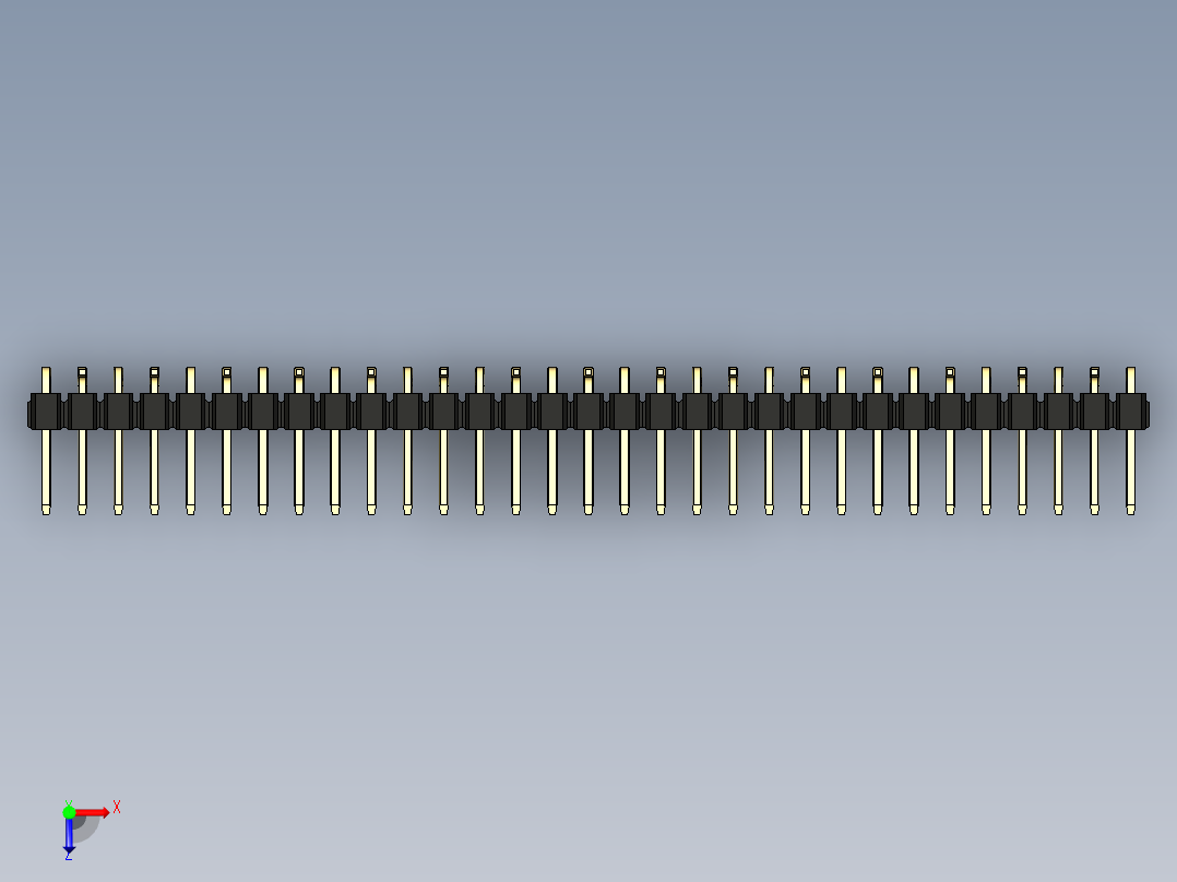 彩色公排针 100mil 2.54mm 系列-DS1022_black_31p_100mil_Type_SMT_R2_rev1.0俯视图