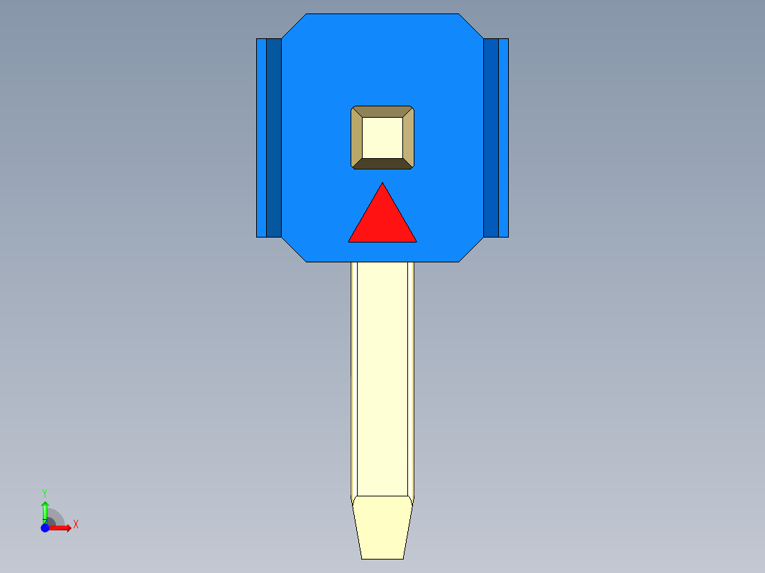 彩色公排针 100mil 2.54mm 系列-DS1022_blue_1x01p_100mil_TypeD_rev1.0前视图