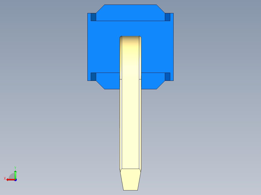 彩色公排针 100mil 2.54mm 系列-DS1022_blue_1x01p_100mil_TypeD_rev1.0后视图