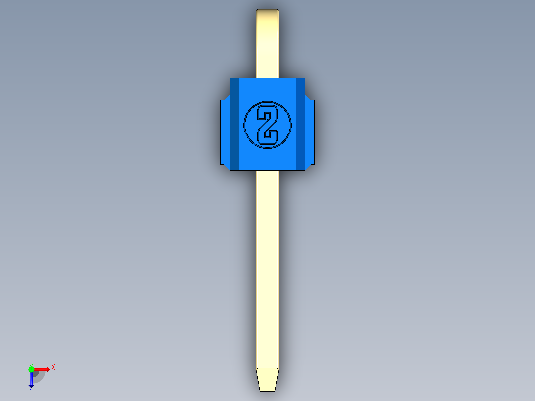 彩色公排针 100mil 2.54mm 系列-DS1022_blue_1x01p_100mil_TypeD_rev1.0俯视图