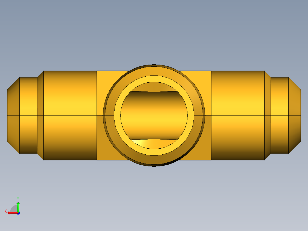 扩口式工业通用硬管接头Male Branch Tee 145F-8-8后视图