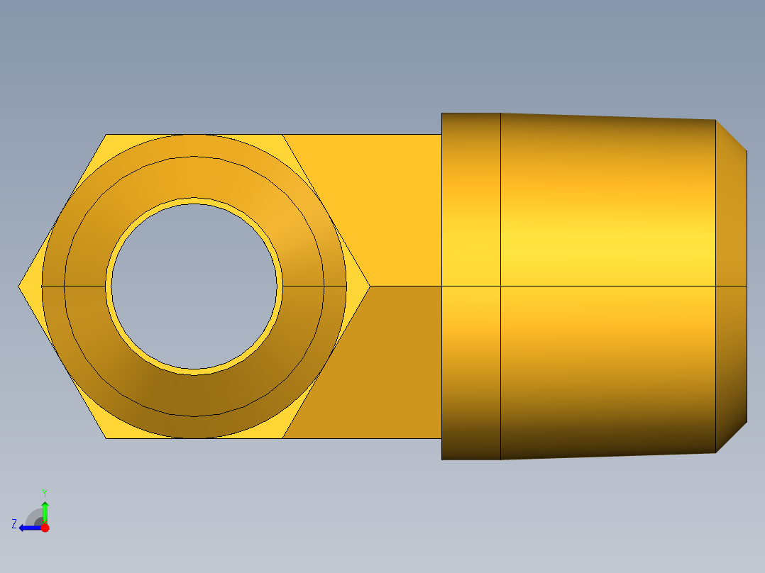 扩口式工业通用硬管接头Male Branch Tee 145F-8-8右视图