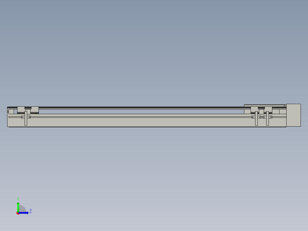 直线模组LHA6-S650-L-200W(16丝杆)设计图纸左视图