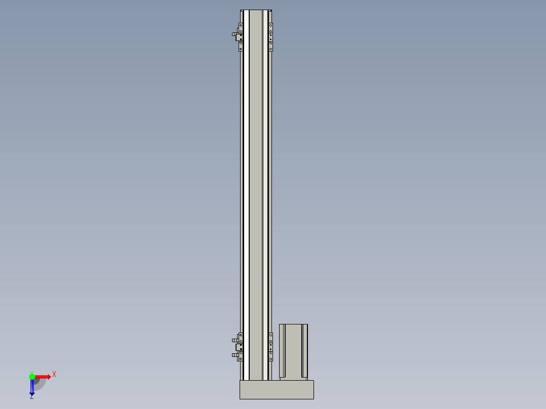 直线模组LHA6-S650-L-200W(16丝杆)设计图纸俯视图