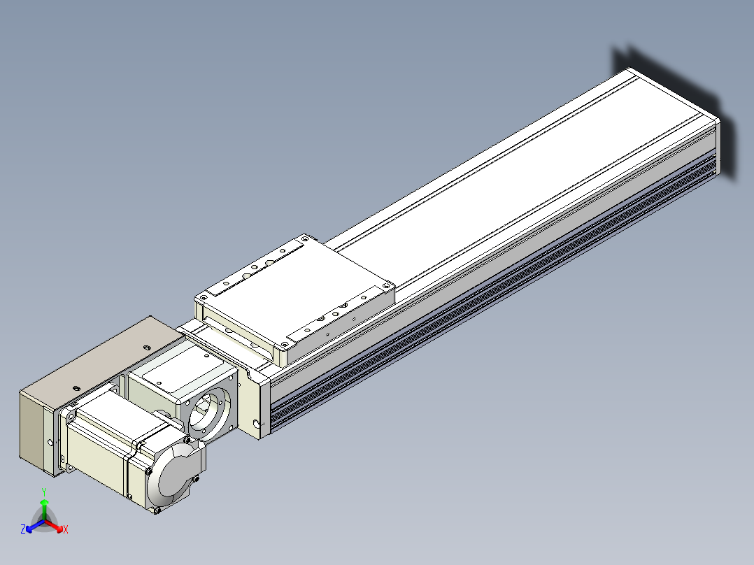同步带全封闭直线模组TPA-HCB-105D-90-L300-ML-Y-P20-N3正等轴测图