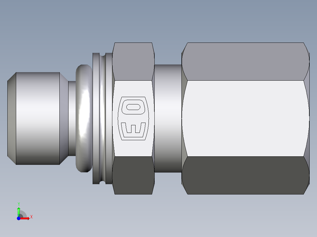 卡套式工业通用硬管接头EO_Male_Stud_connector_GEO06SMCF前视图