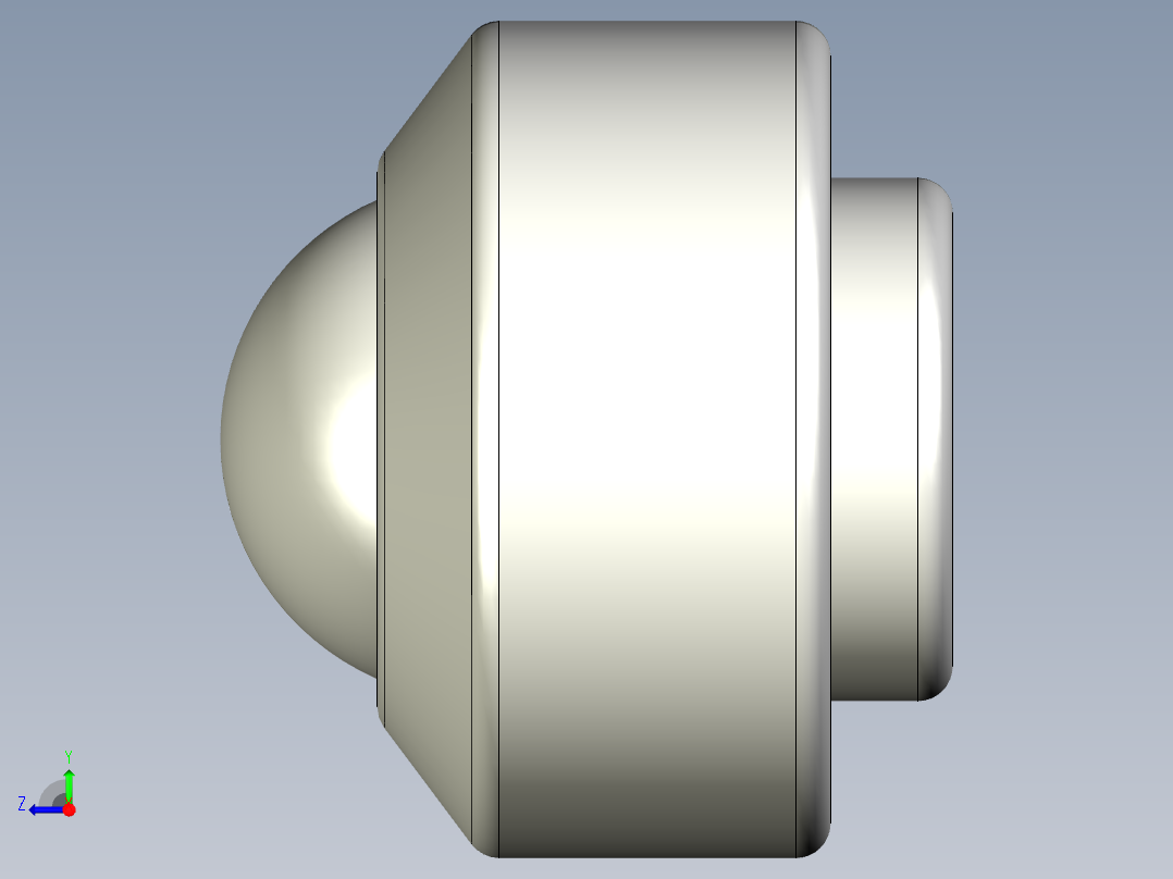 萬向滾珠01-3D多系列多零件图纸模型右视图