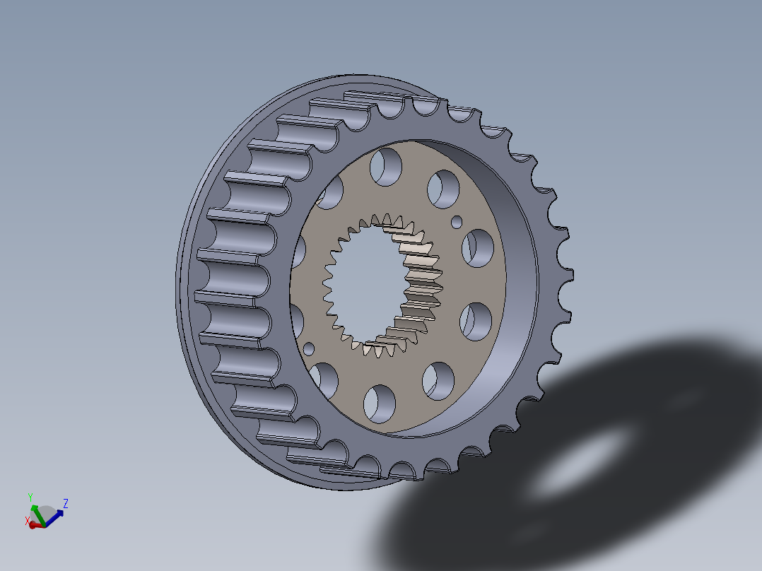 皮带轮-7--sw三维 3d模型设计图