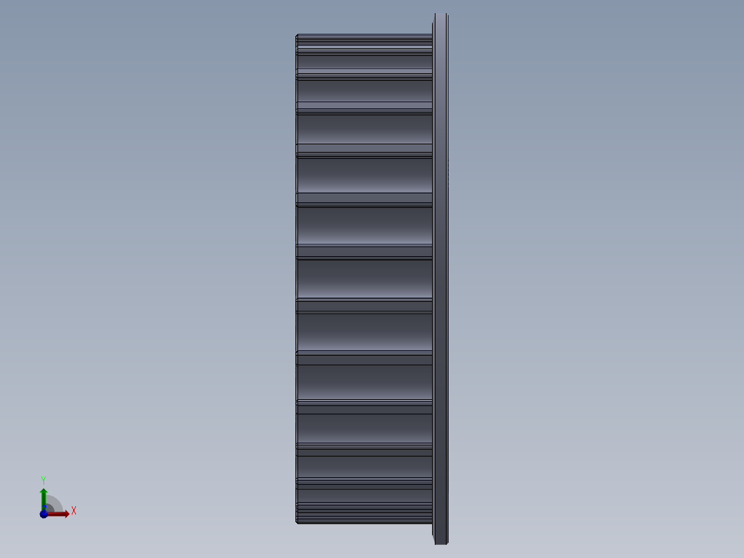 皮带轮-7--sw三维 3d模型设计图前视图
