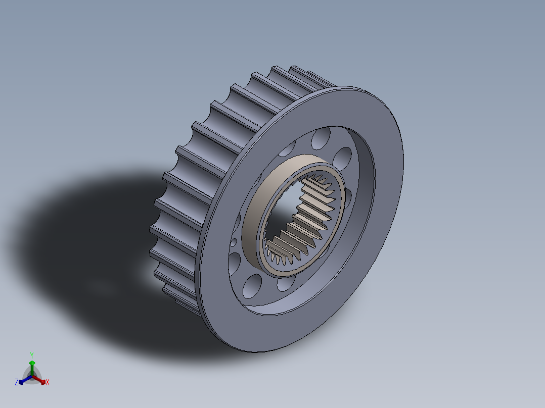 皮带轮-7--sw三维 3d模型设计图正等轴测图