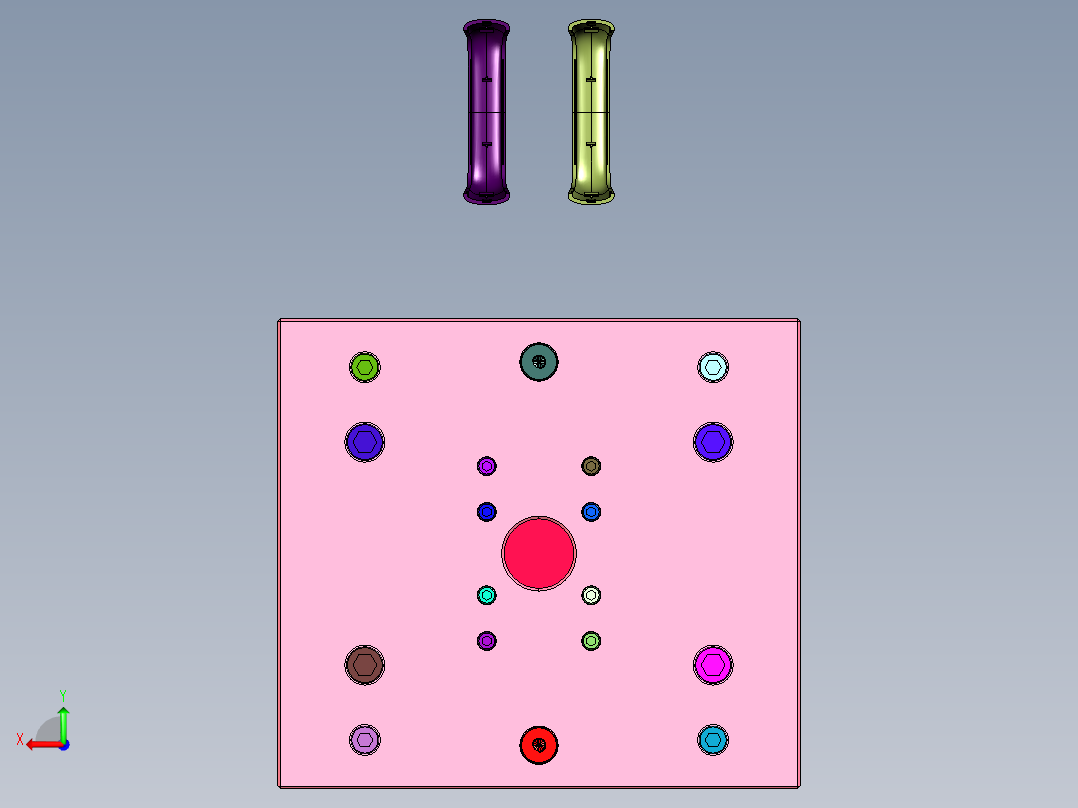 柜拉手塑料制作模具后视图
