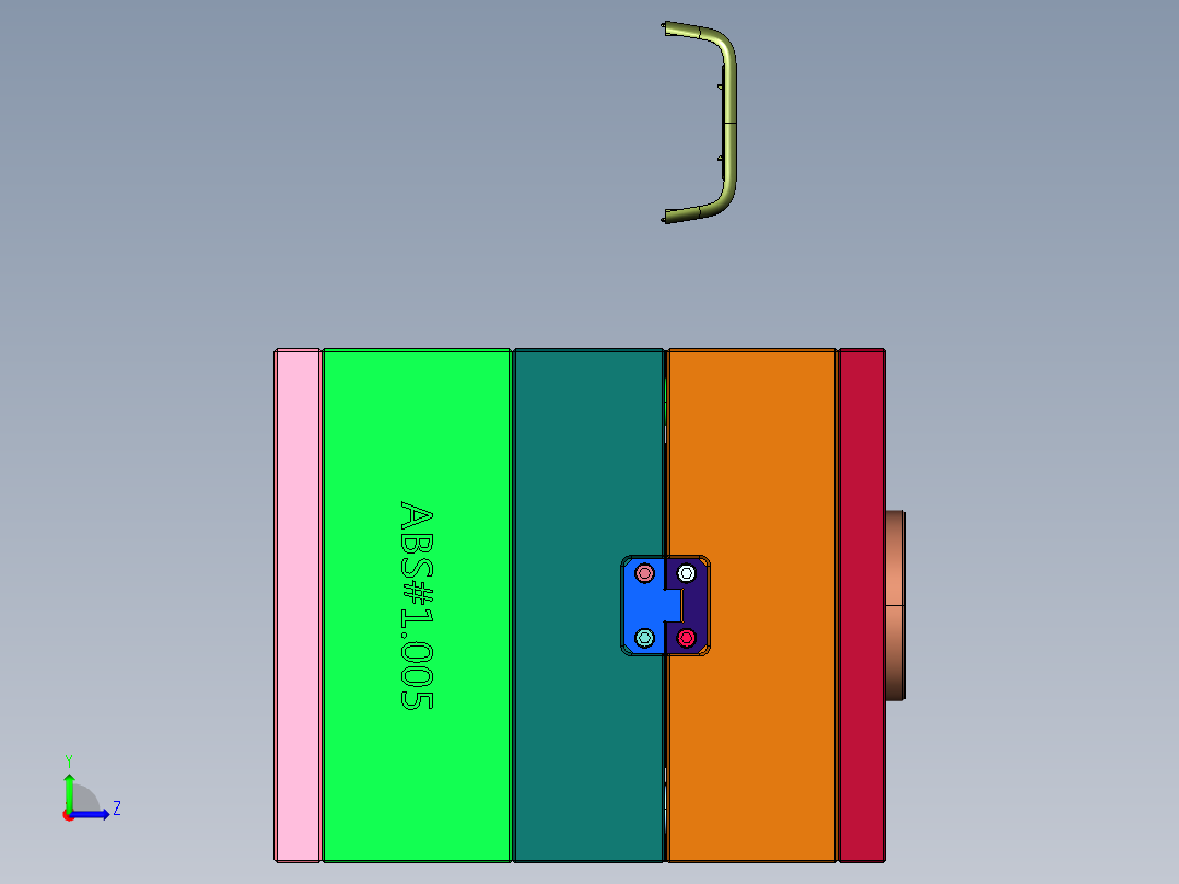 柜拉手塑料制作模具左视图