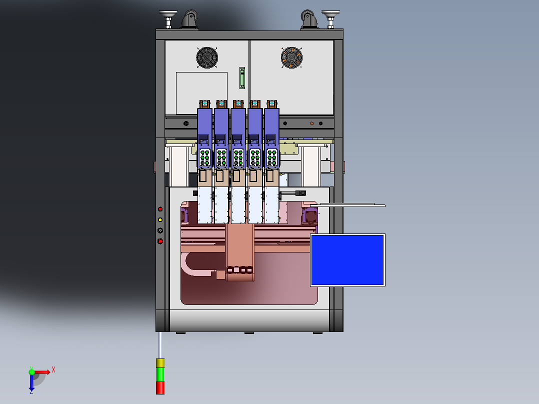 异形插件机（sw21可编辑+工程图）俯视图