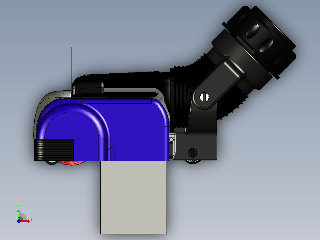 VAC动力头附件3D模型前视图