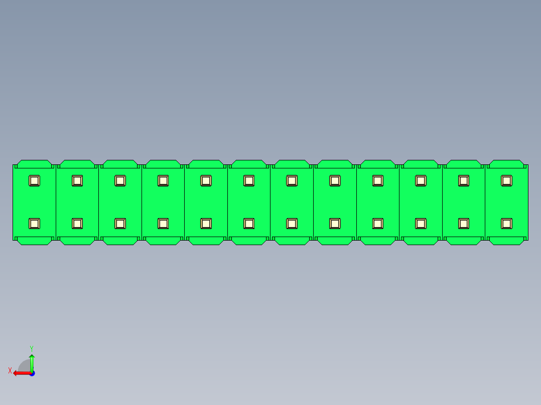 彩色公头100mil（2.54mm）系列-DS1021_green_2x12p_100mil_Type43_rev1.0后视图