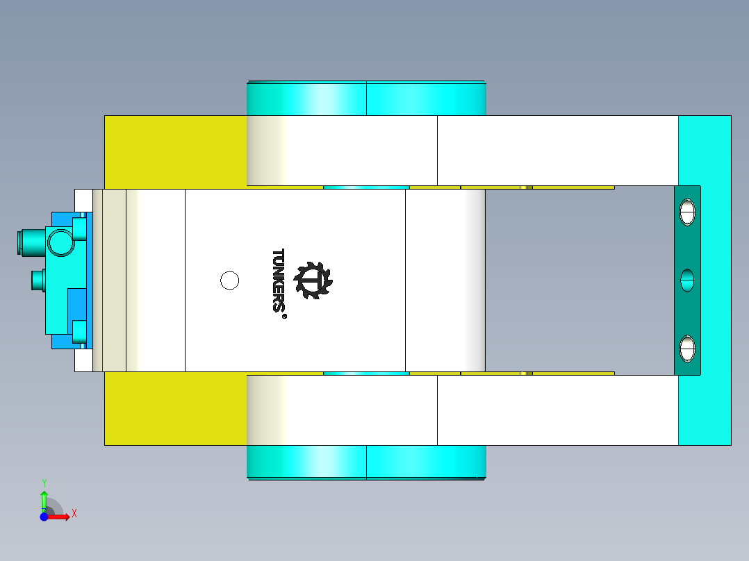 德克斯TUNKERS气缸数模KS_100_2_SD_A01_AllCATPart前视图