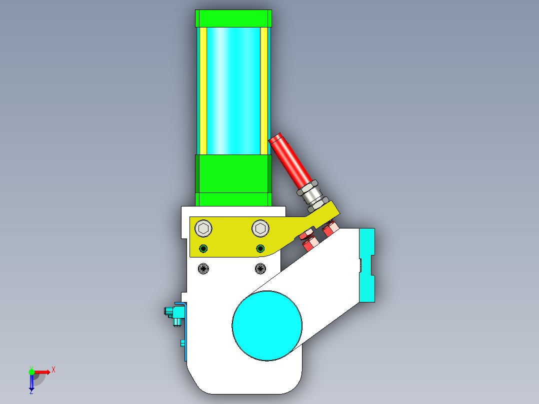 德克斯TUNKERS气缸数模KS_100_2_SD_A01_AllCATPart俯视图