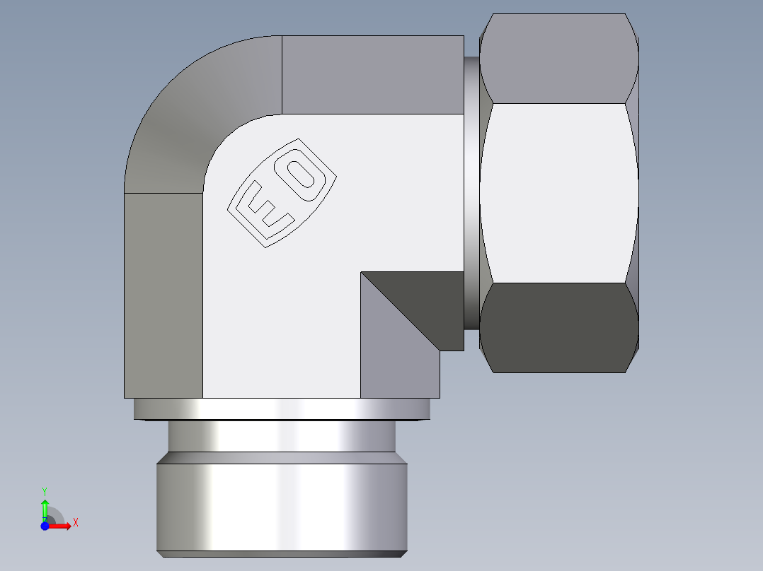 卡套式工业通用硬管接头EO_Male_stud_elbow_WE28LM71前视图