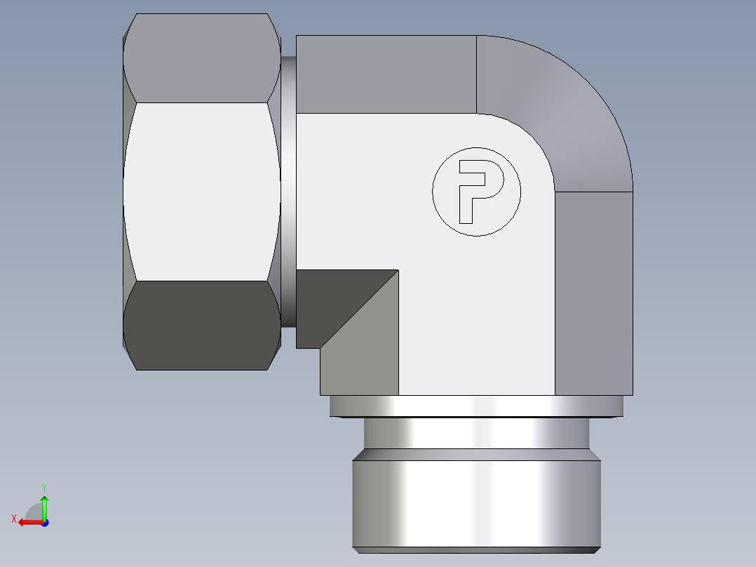 卡套式工业通用硬管接头EO_Male_stud_elbow_WE28LM71后视图