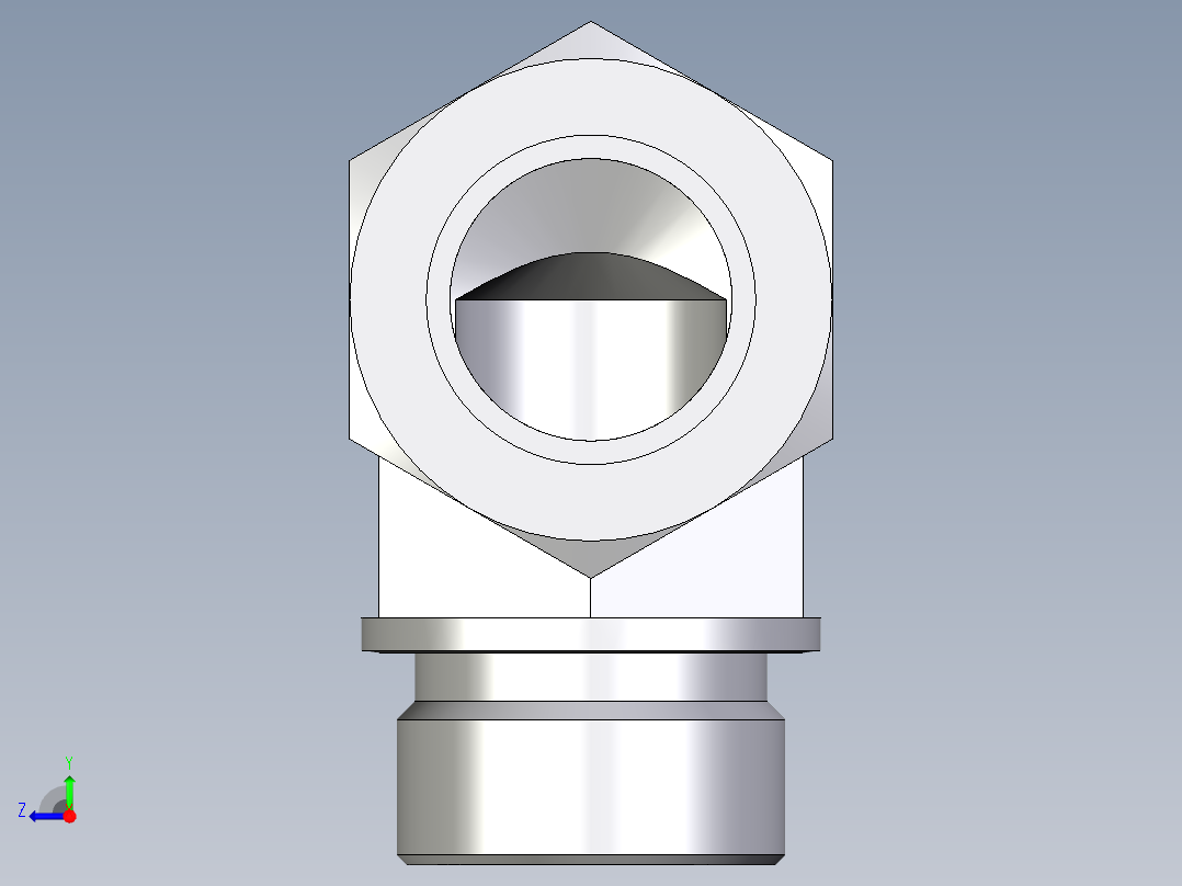 卡套式工业通用硬管接头EO_Male_stud_elbow_WE28LM71右视图
