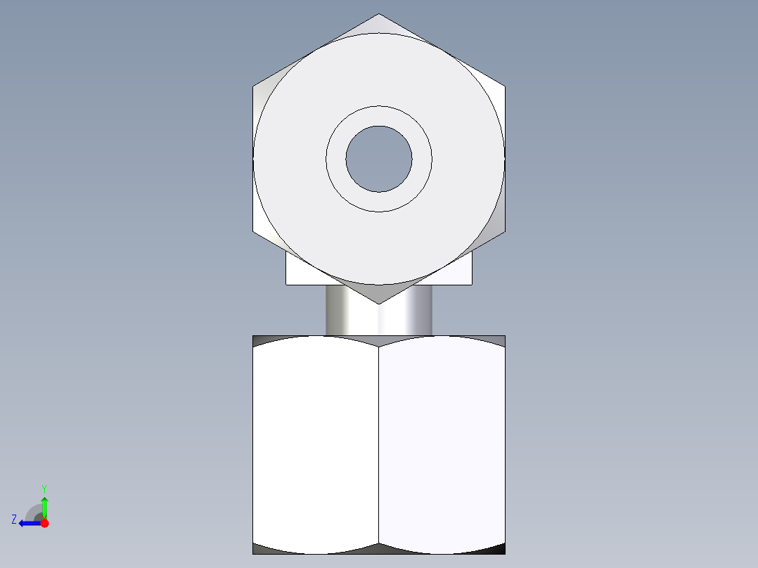 卡套式工业通用硬管接头EO_Standpipe_branch_tee_EVT08SCF右视图