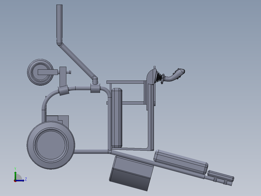 电动轮椅车设计[病人护理车]含三维sw左视图