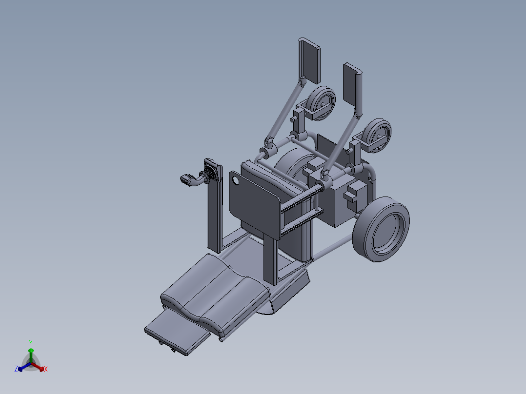 电动轮椅车设计[病人护理车]含三维sw正等轴测图