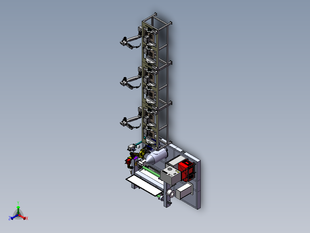 智能不锈钢焊接生产线sw17正等轴测图