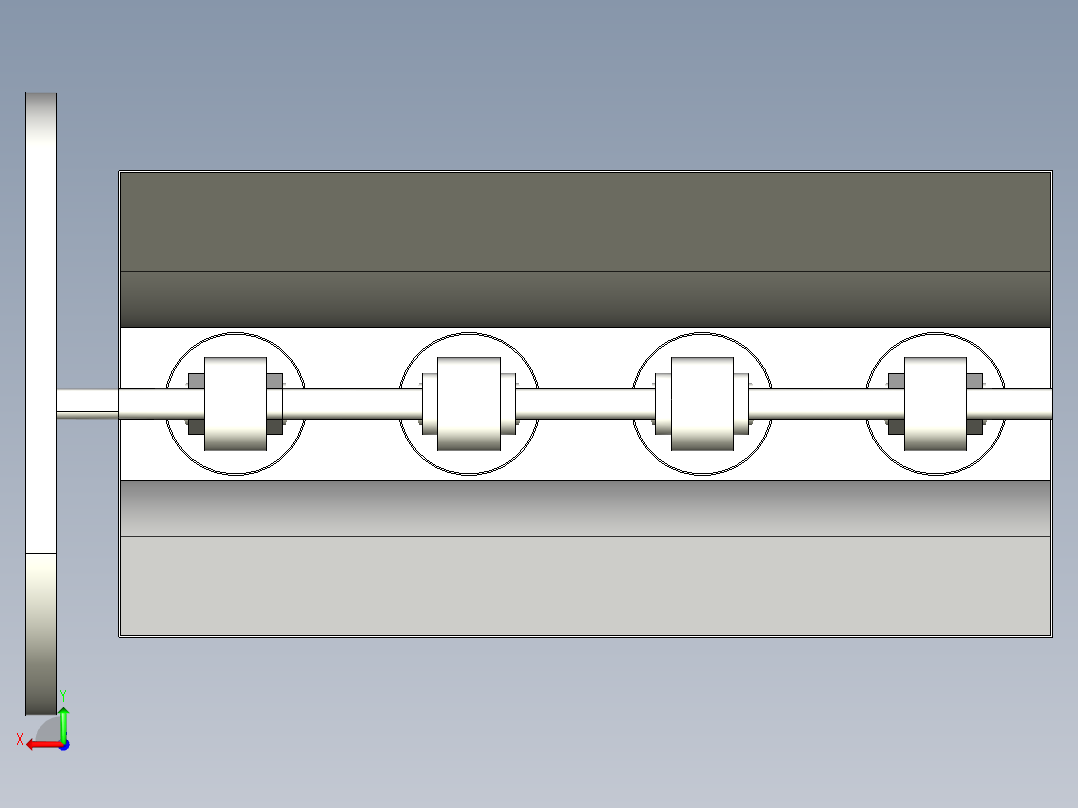 简易四缸发动机后视图