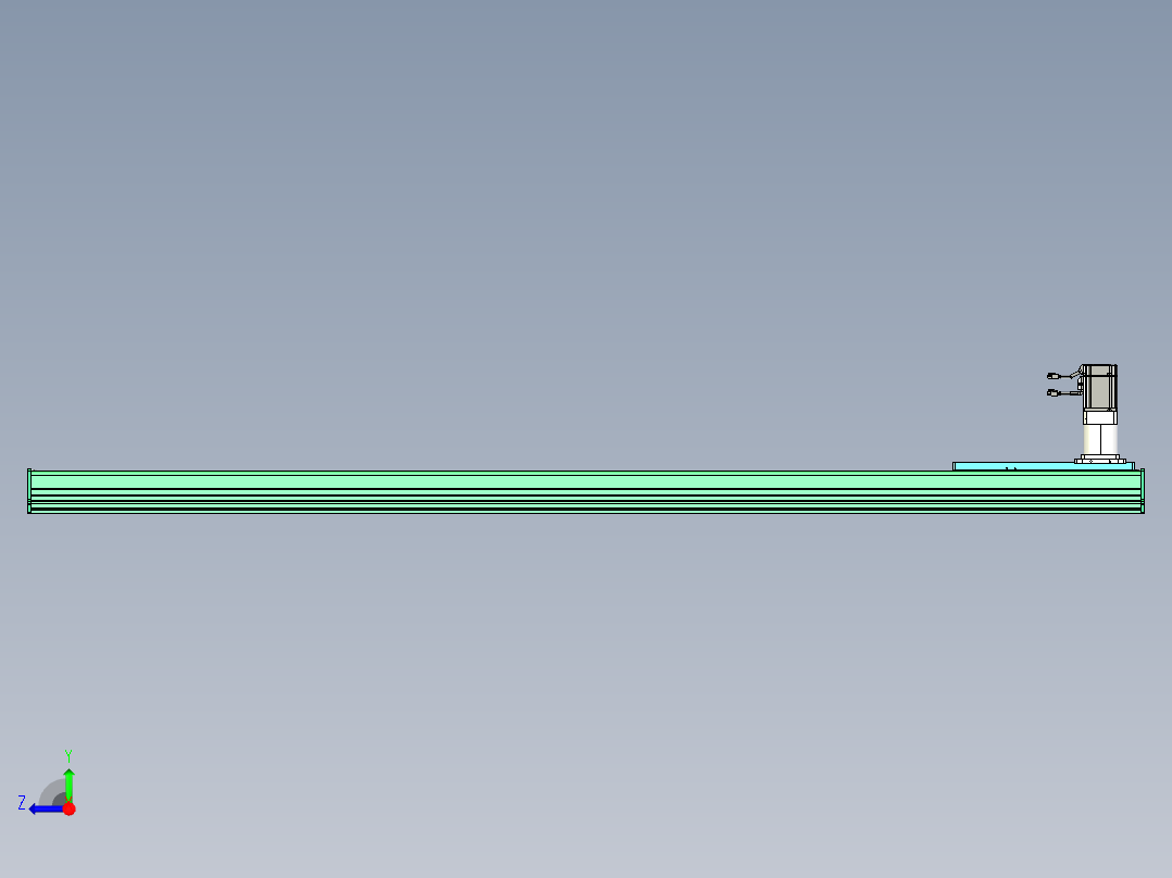 东锦齿条传动DH270G-L167-S2150-BU-减速机+750W右视图
