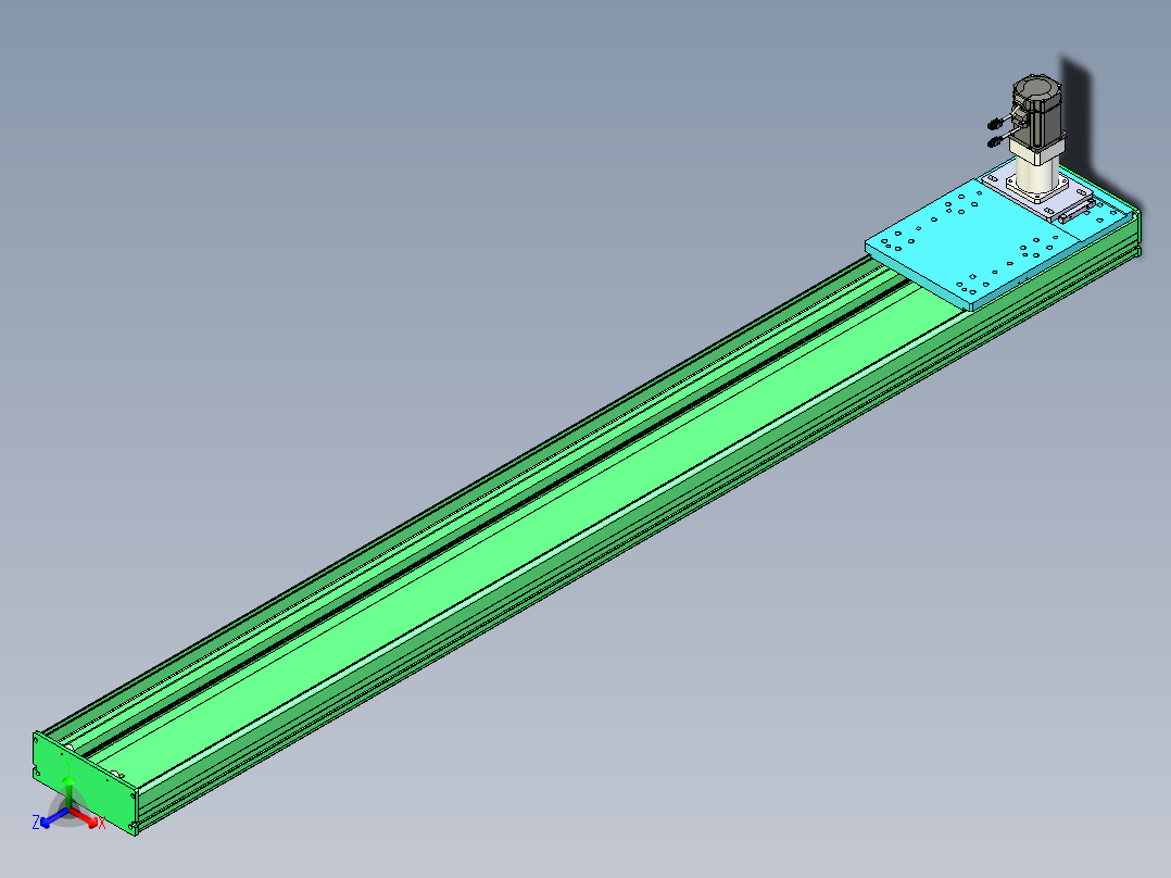 东锦齿条传动DH270G-L167-S2150-BU-减速机+750W正等轴测图