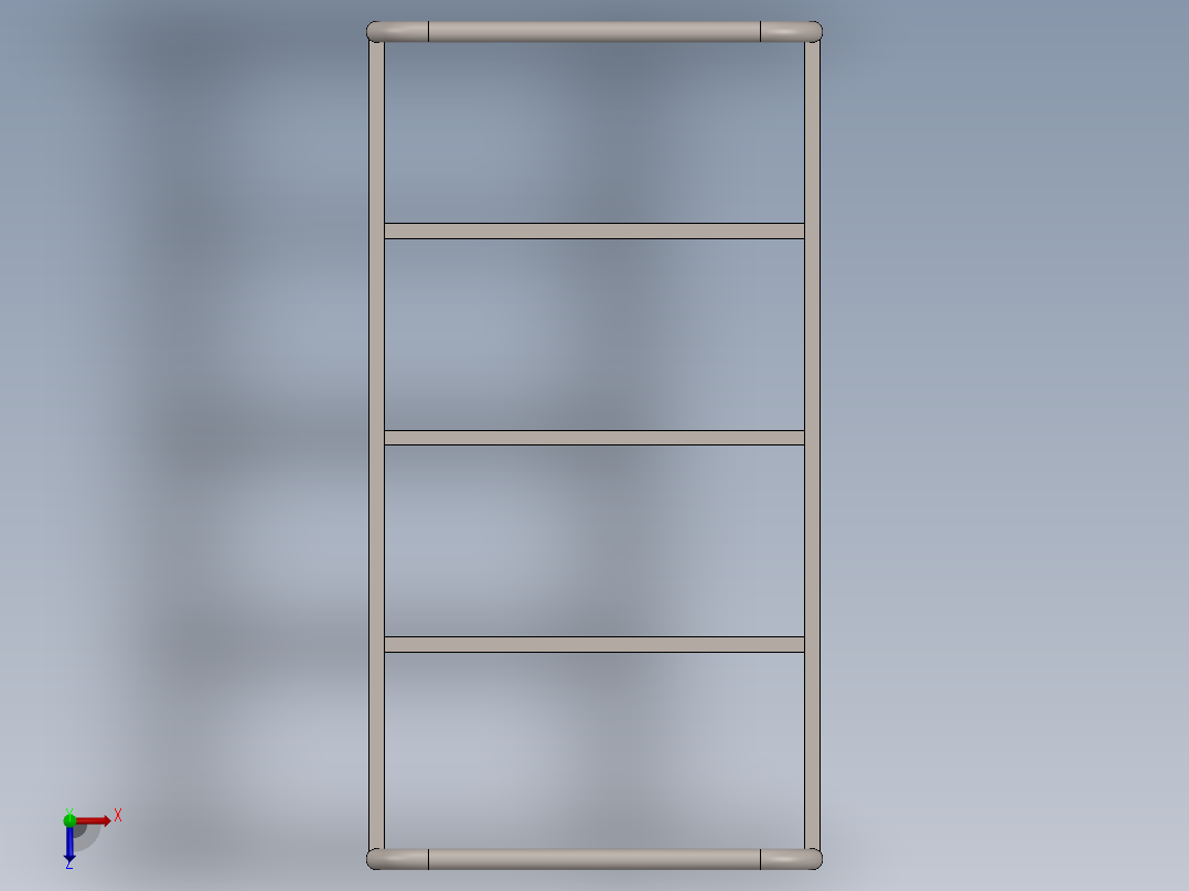 铁床框架床俯视图