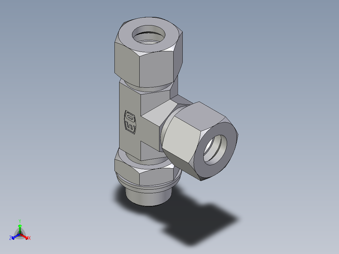 卡套式工业通用硬管接头EO_Adjustable_locknut_run_tee_LEE12ZLRCF
