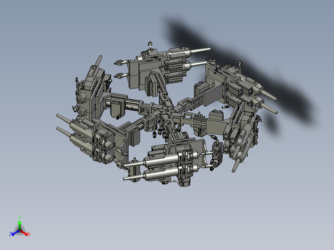 机械循环激光炮台正等轴测图