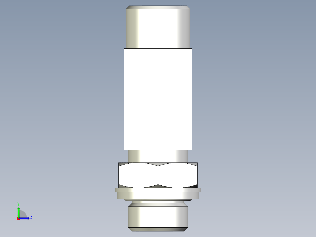 卡套式工业通用硬管接头EO_Adjustable_locknut_run_tee_LEE10SROMDCF左视图