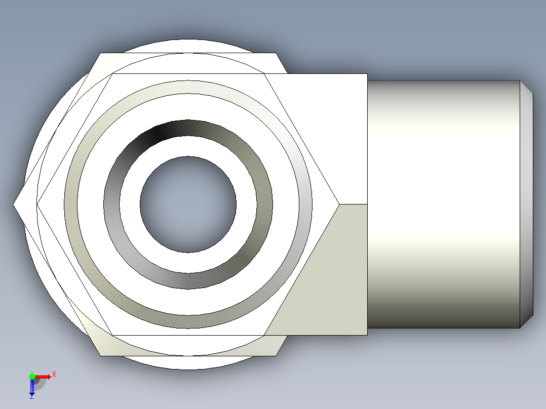 卡套式工业通用硬管接头EO_Adjustable_locknut_run_tee_LEE10SROMDCF俯视图