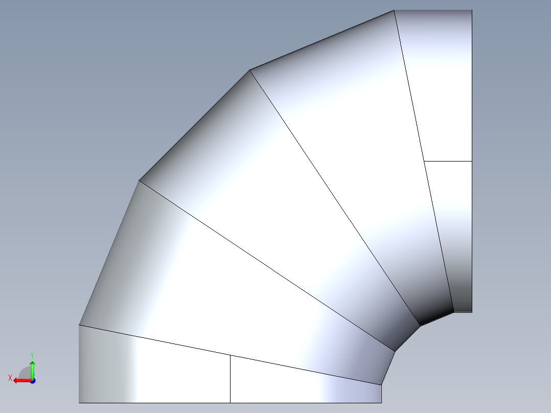 风管弯头后视图