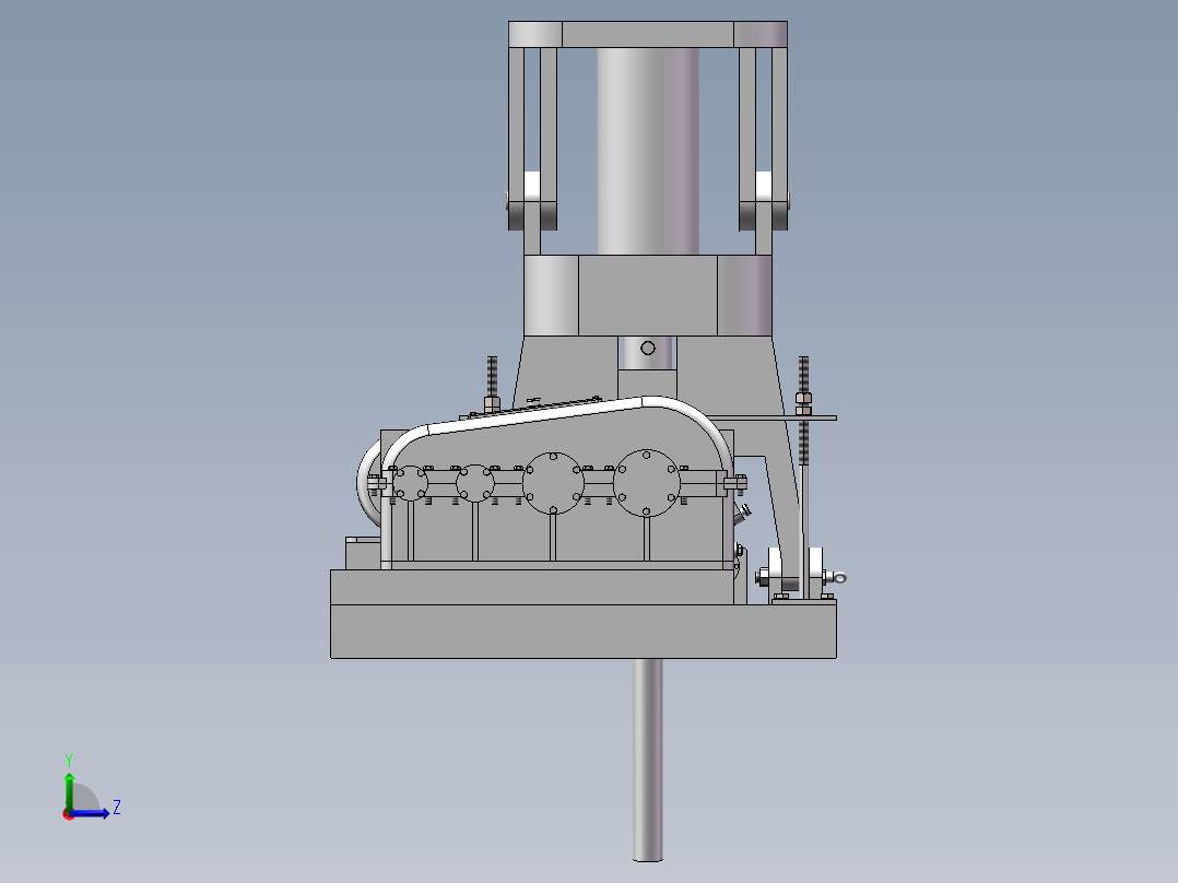 三辊卷板机主机设计(sw+说明书+cad)左视图
