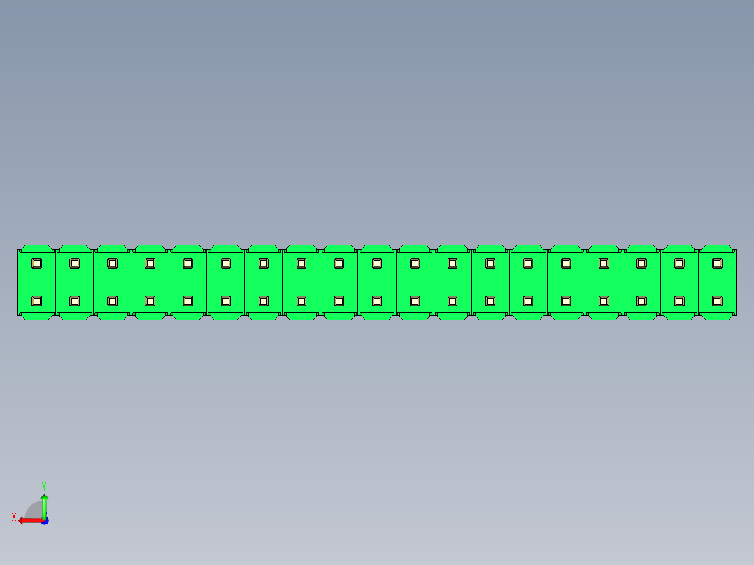 彩色公头100mil（2.54mm）系列-DS1021_green_2x19p_100mil_Type43_rev1.0后视图