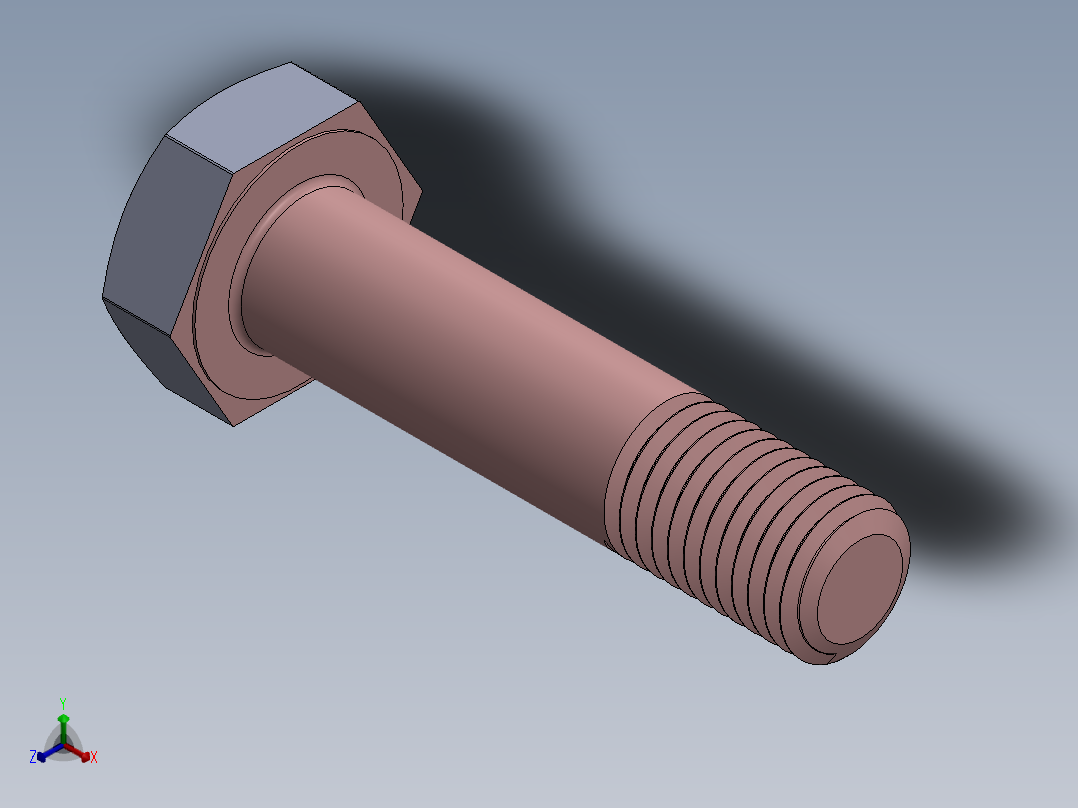 六角螺栓系列正等轴测图