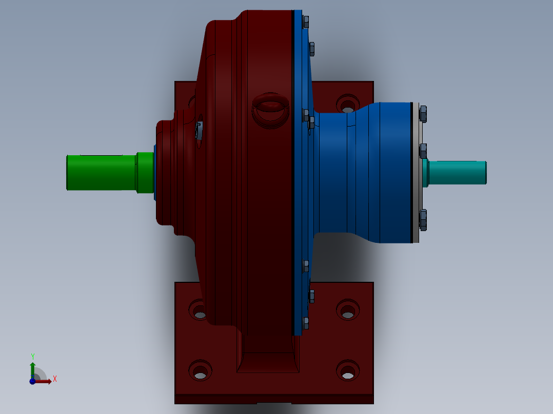 输送电动辊道专用的少齿差式行星齿轮减速器设计含SW三维及4张CAD图前视图