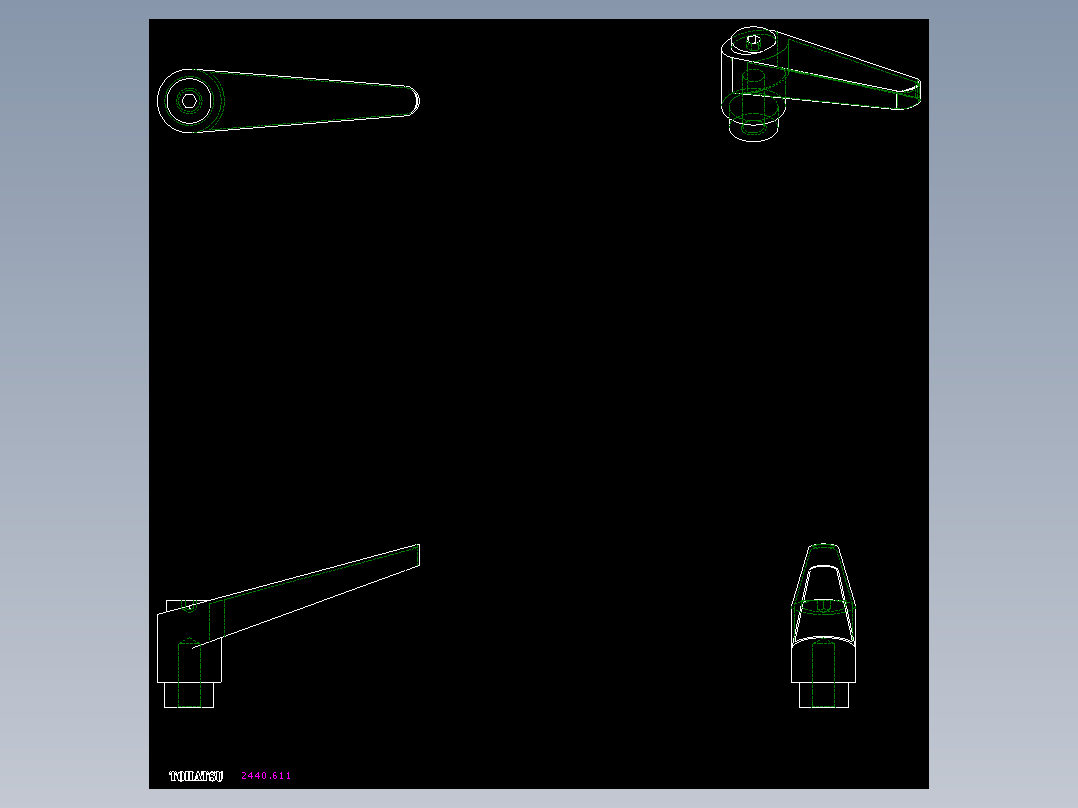 調整式把手(鋅合金)2440(B)-2D多系列多零件图纸模型