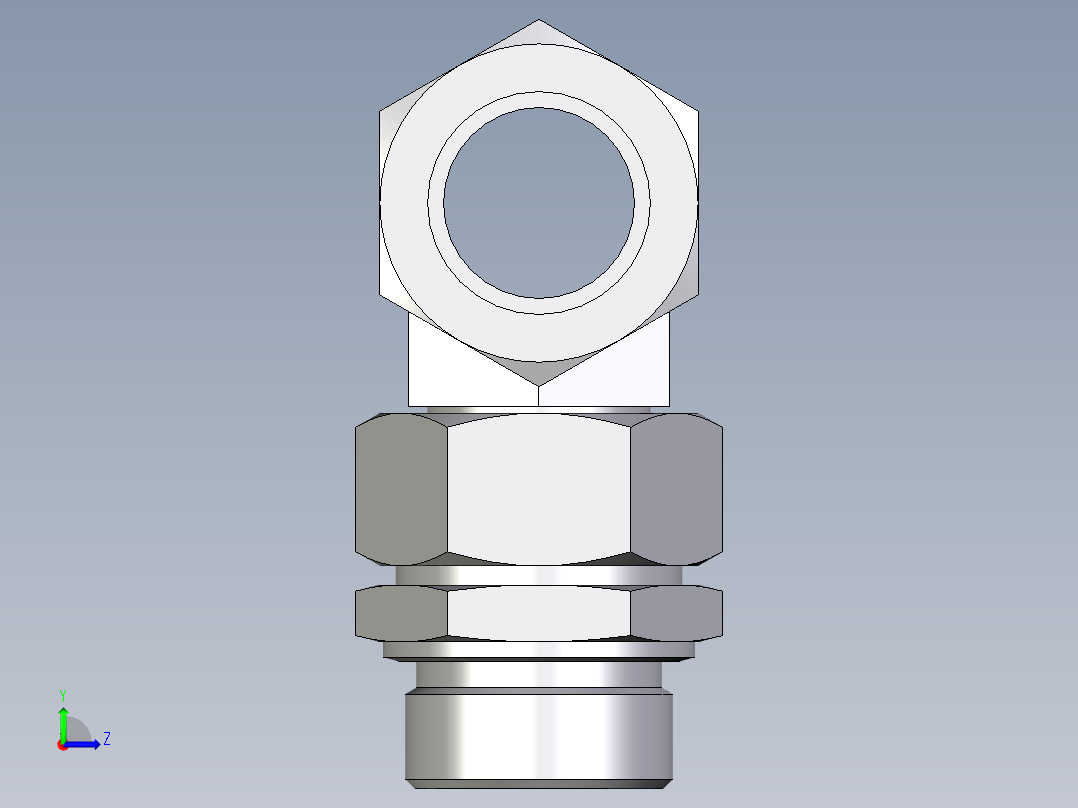 卡套式工业通用硬管接头EO_Assembled_adjustable_standpipe_branch_tee_EVT35LM71左视图