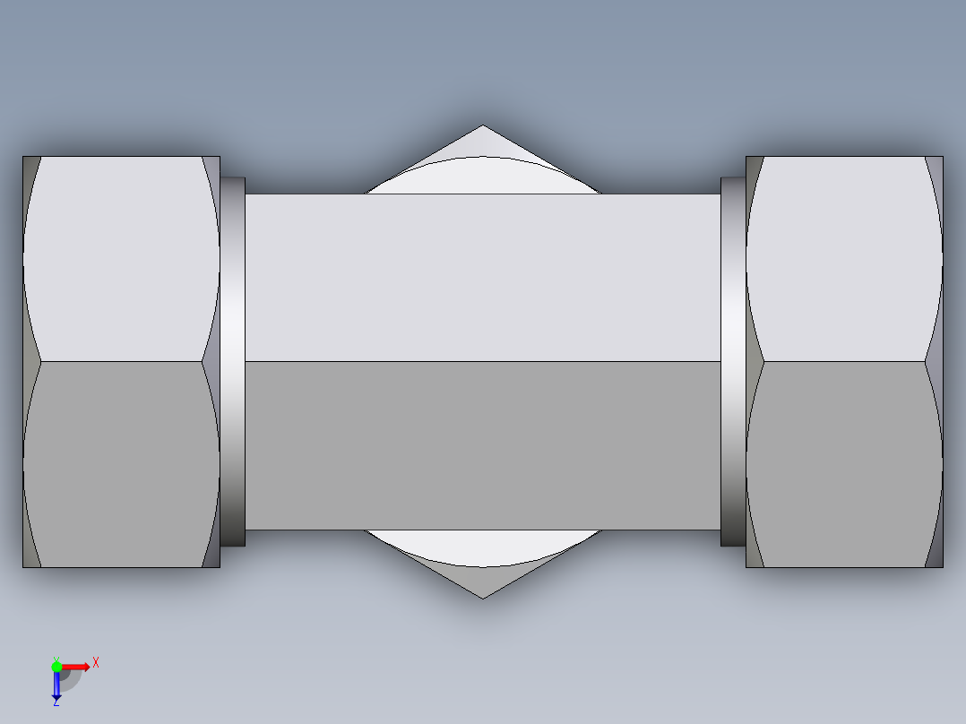 卡套式工业通用硬管接头EO_Assembled_adjustable_standpipe_branch_tee_EVT35LM71俯视图