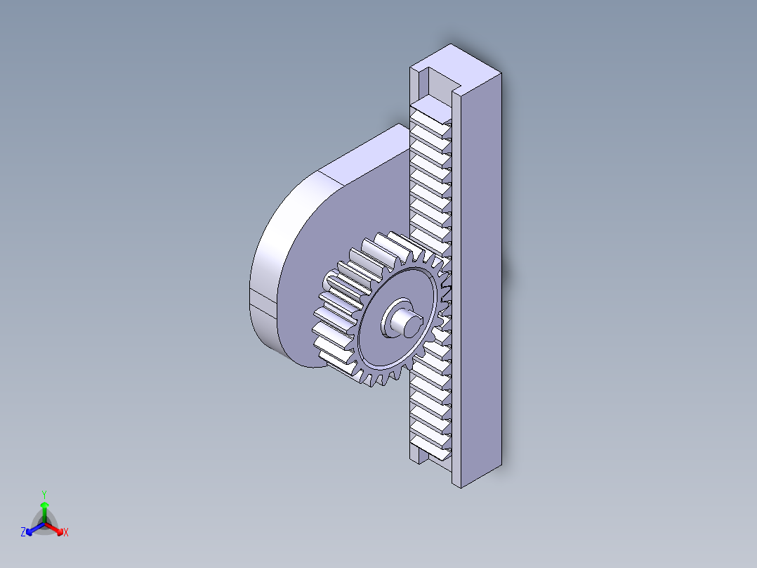 catia 齿条齿轮正等轴测图
