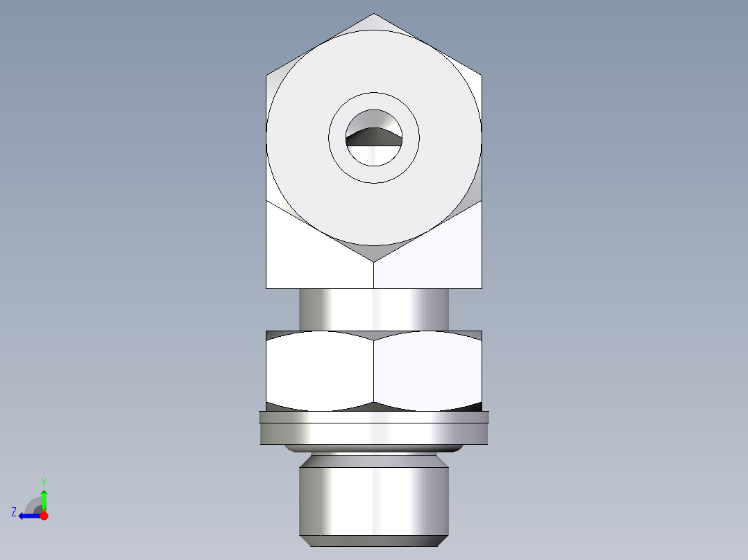 卡套式工业通用硬管接头EO_Adjustable_Locknut_elbow_WEE08ZSRCF右视图