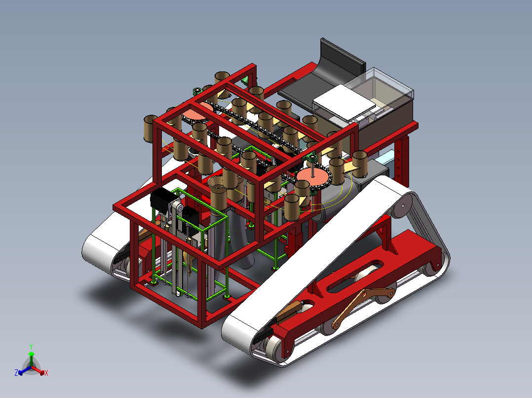 履带小车模型正等轴测图
