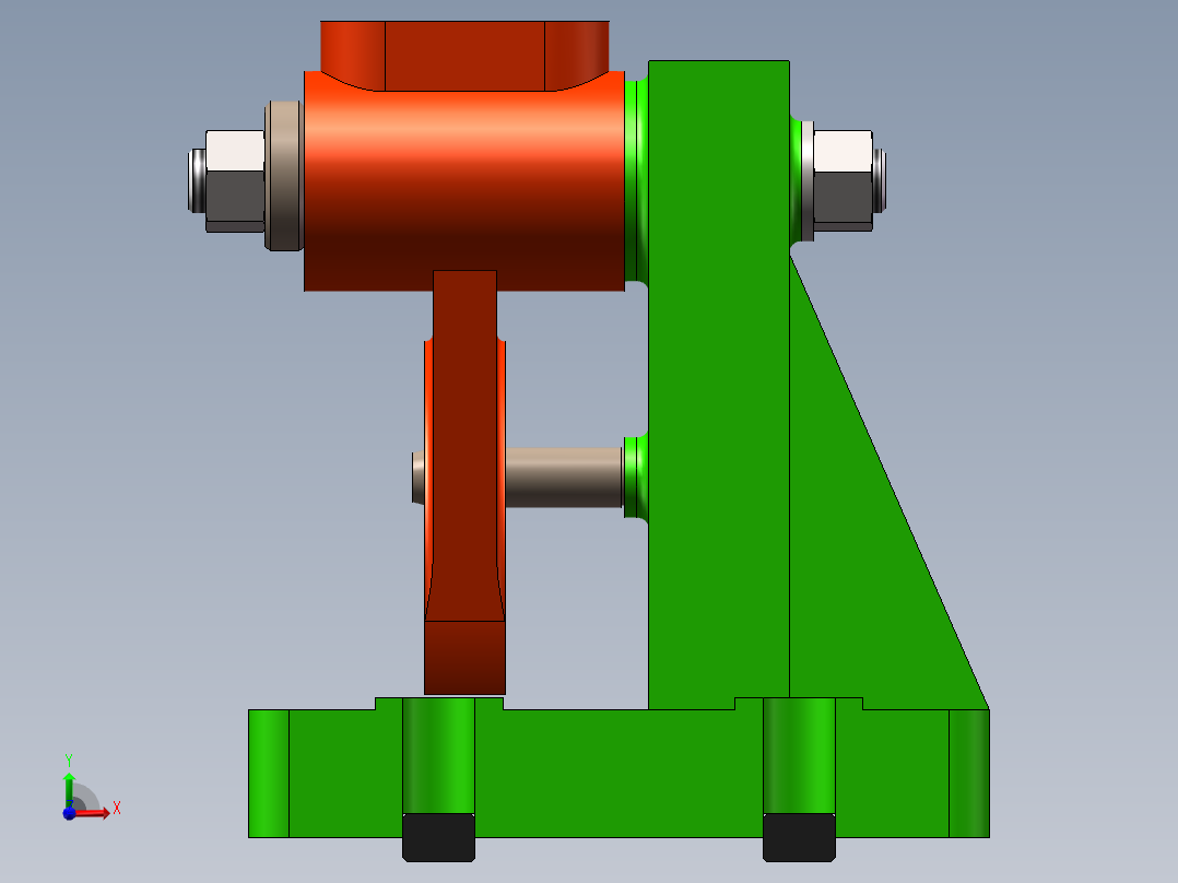 拖拉机变速箱拨叉加工工艺及铣槽夹具设计【含三维SolidWorks】【原创设计】前视图